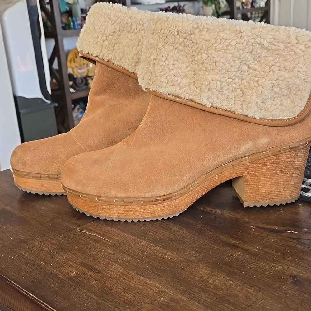 Crown Vintage Selonia Suede Sherpa Fold Over Boots Ladies Size 11 - Picture 3 of 8